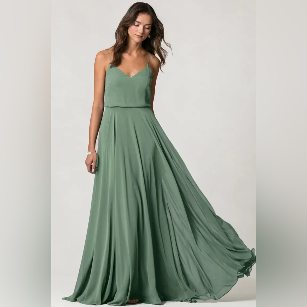 JENNY YOO INESSE GOWN EUCALYPTUS